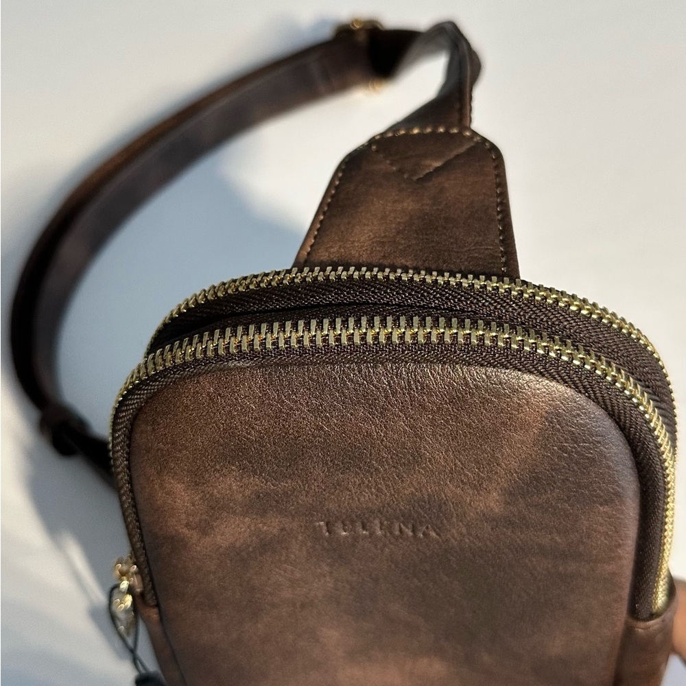 Chocolate Leather Crossbody Bag